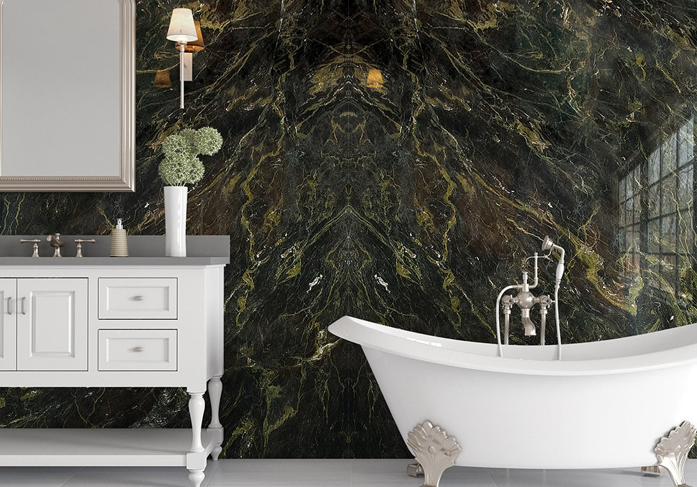 Verde Speranza Polished Marble Slab Random room scene 5