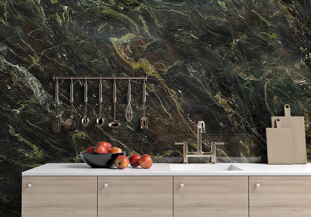 Verde Speranza Polished Marble Slab Random room scene 6