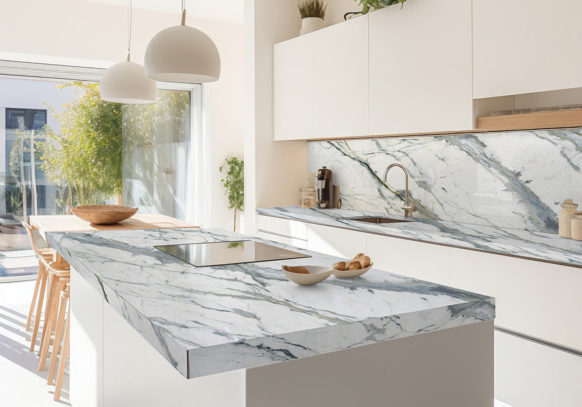Verde Statuary Polished Marble Slab Random room scene 3
