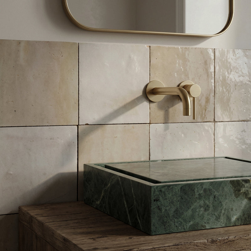 Verde Tia Honed Bauhaus Marble Sink 20x20 Marble Honed 24x24 Sink — 2