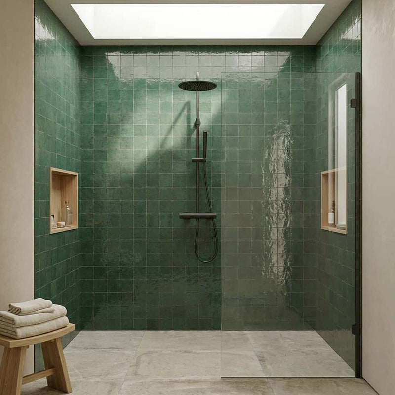 Vert Menthe Glossy Zellige Tiles 4x4 Zellige Glossy 4x4 Tiles — 4