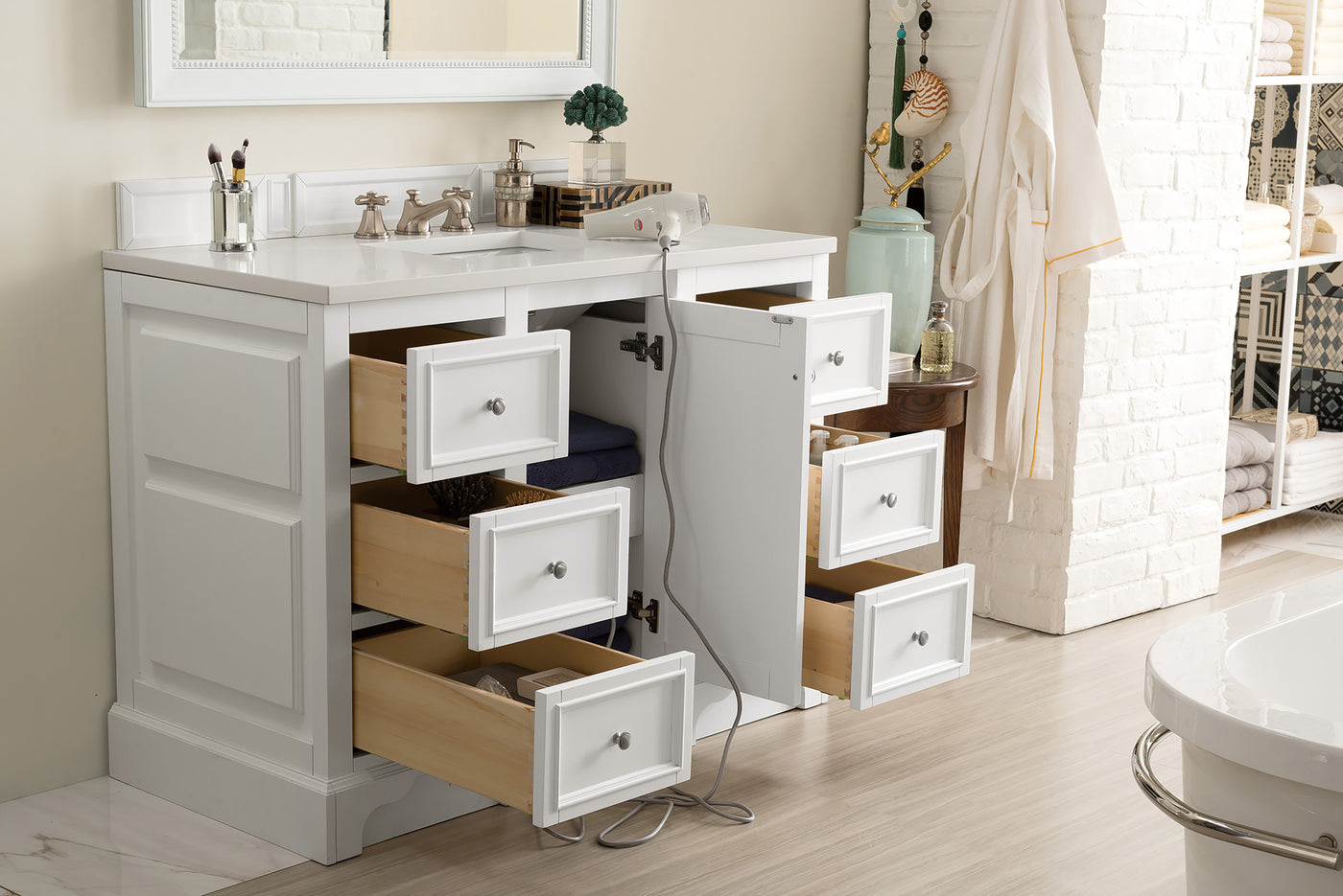 James Martin De Soto 48" Single Bathroom Vanity, Bright White, view 33