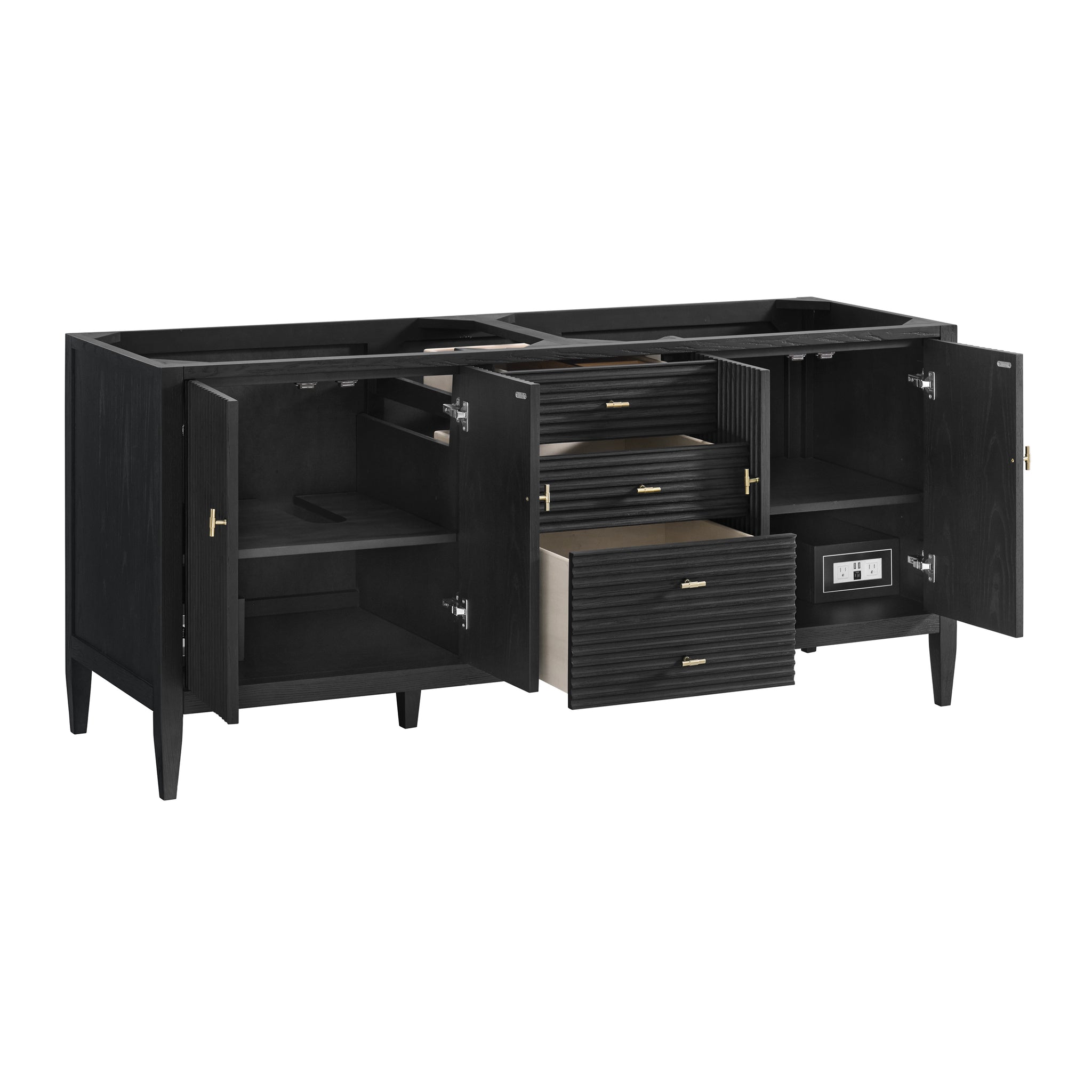James Martin Myrrin 72" Single Bathroom Vanity, Carbon Oak, view 10