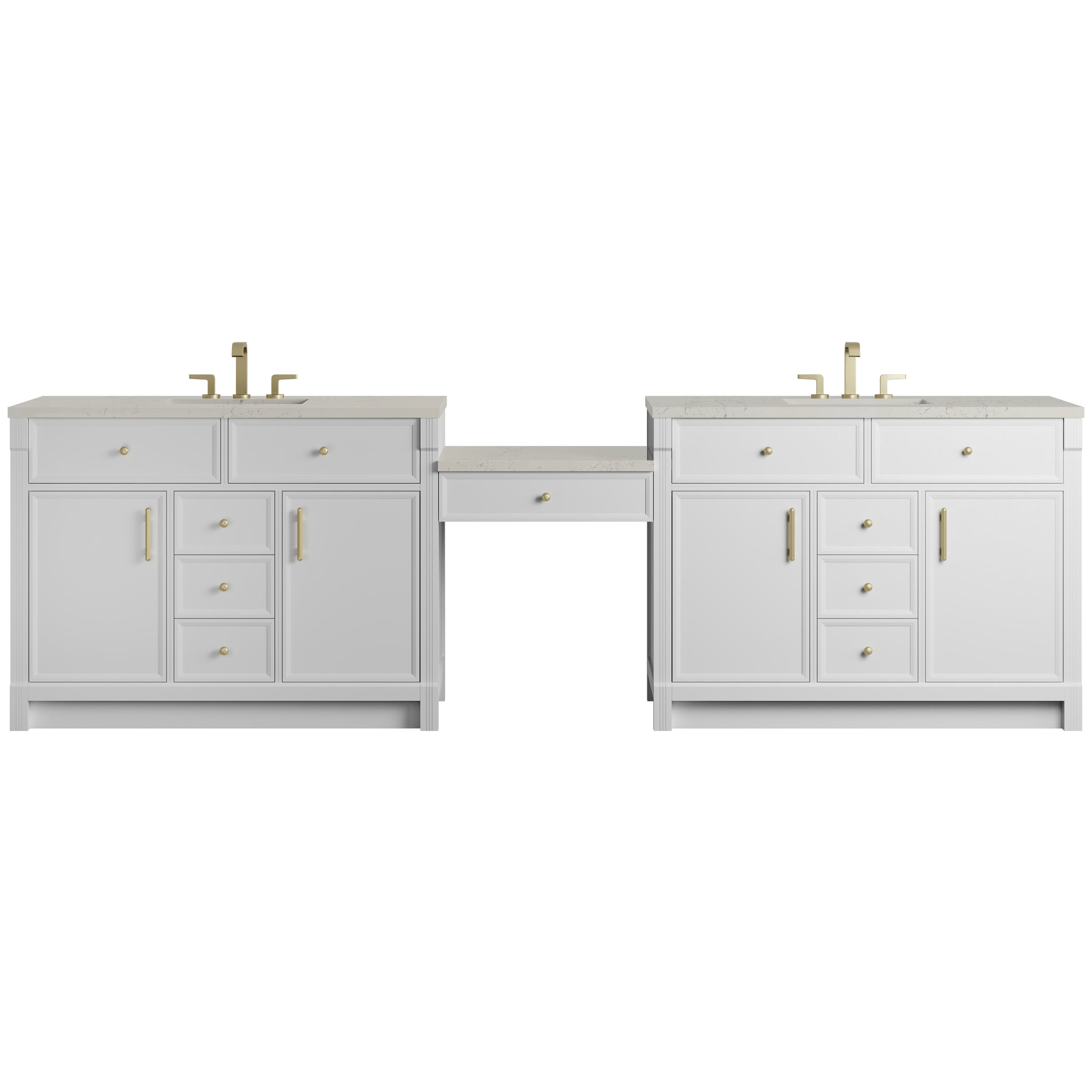 James Martin Bellshire 120" Double Bathroom Vanity, Bright White, view 35