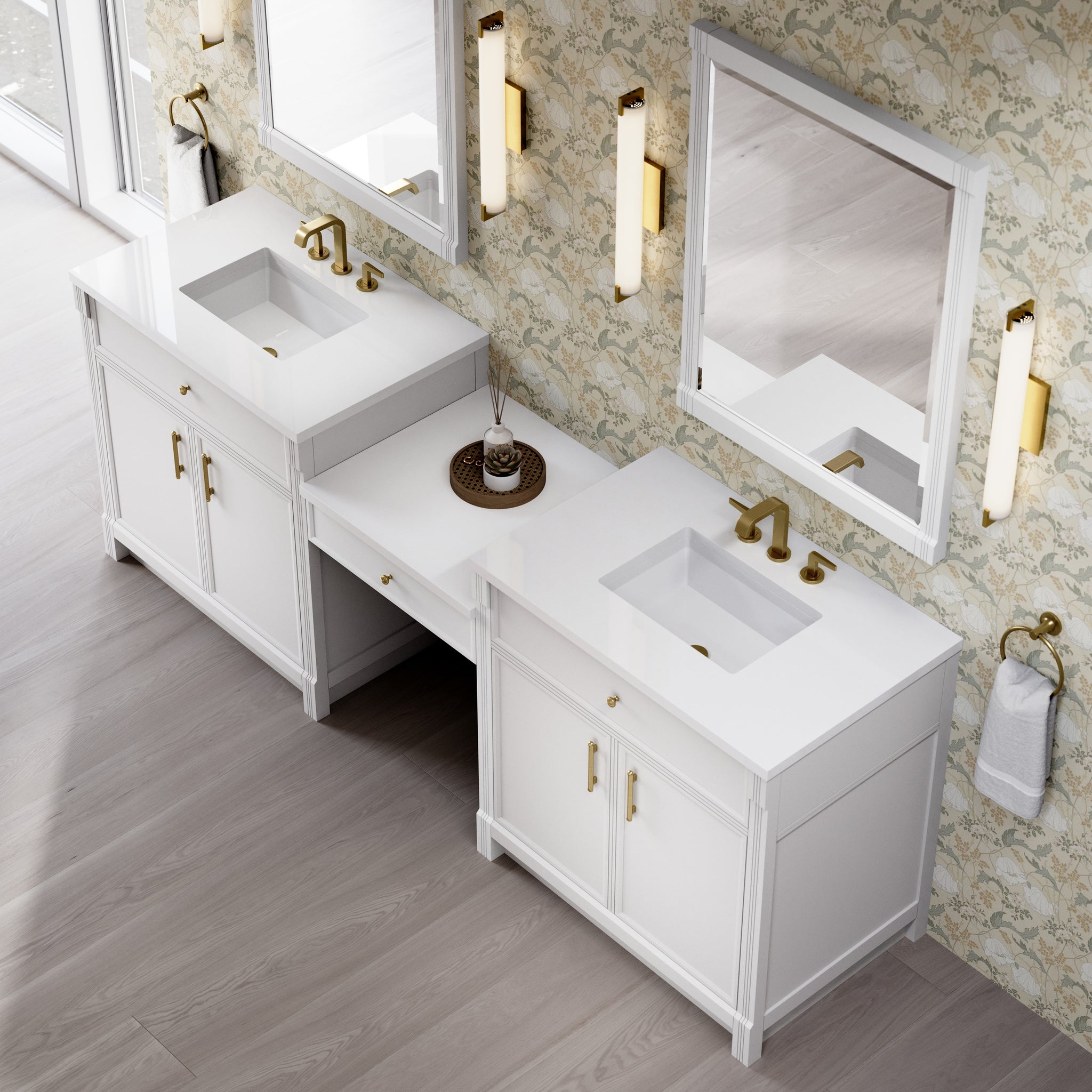James Martin Bellshire 96" Double Bathroom Vanity, Bright White, view 24