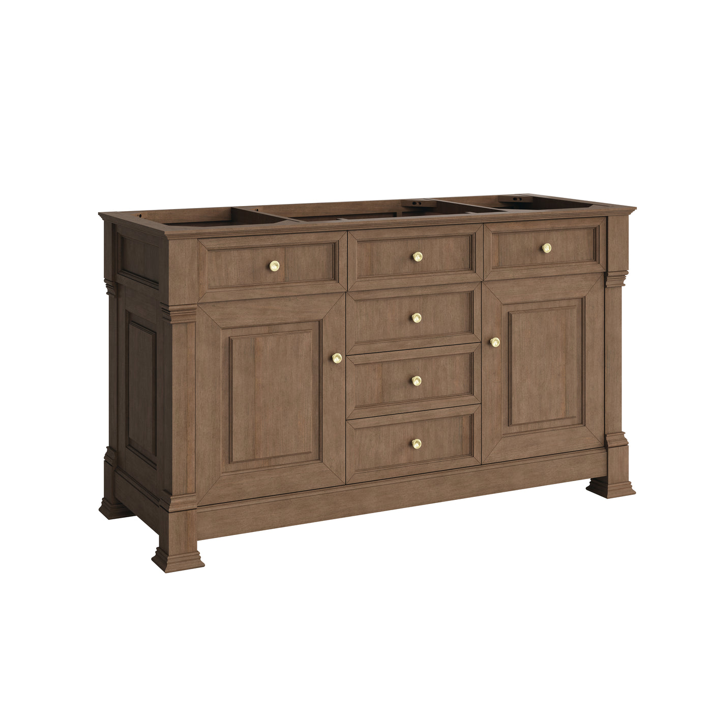 James Martin Brookfield 60" Single Bathroom Vanity, Pecan, cabinet without a countertop