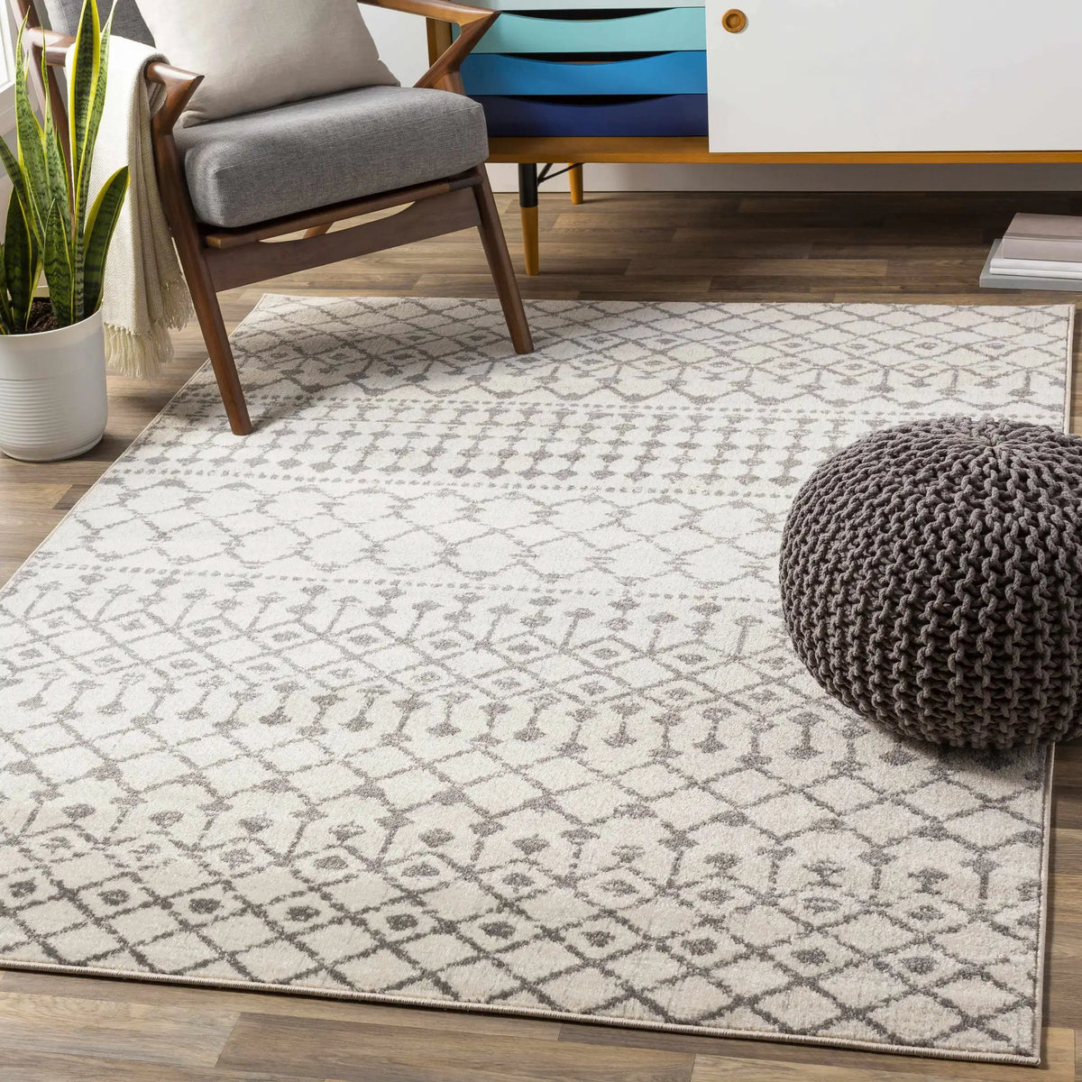 Vicksburg All Over Pattern Rug, installed in a room