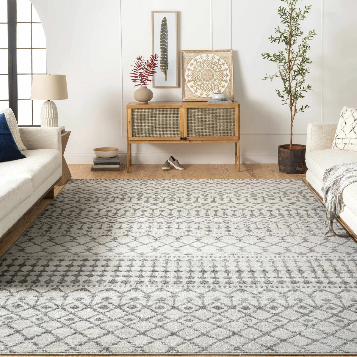Vicksburg All Over Pattern Rug, installed in a room 3
