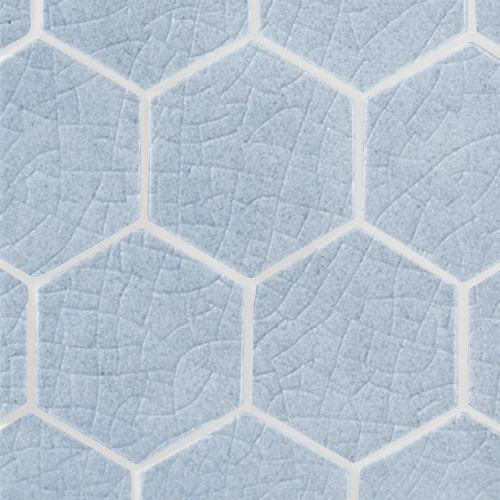 Vinca Crackled Hexagon 5 Ceramic Tiles 5x5 Ceramic Crackled 6x6 Tiles