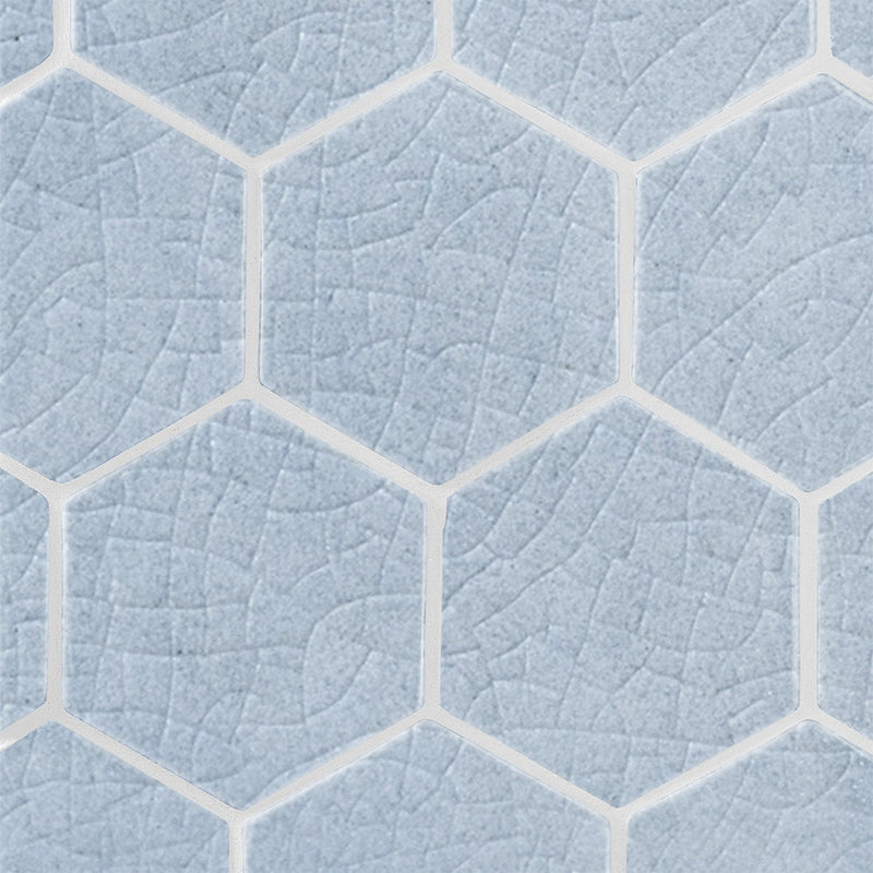 Vinca Crackled Hexagon 5 Ceramic Tiles 5x5 Ceramic Crackled 6x6 Tiles