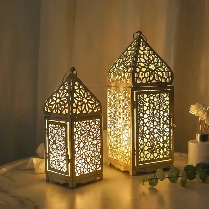 Vintage Moroccan Iron Candle Holder Set by House Of Avana