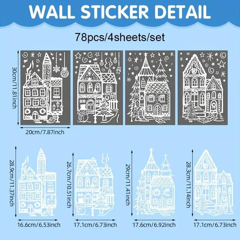 Vinyl Christmas Window Stickers with Snowflake and Snowhouse Designs by House Of Avana