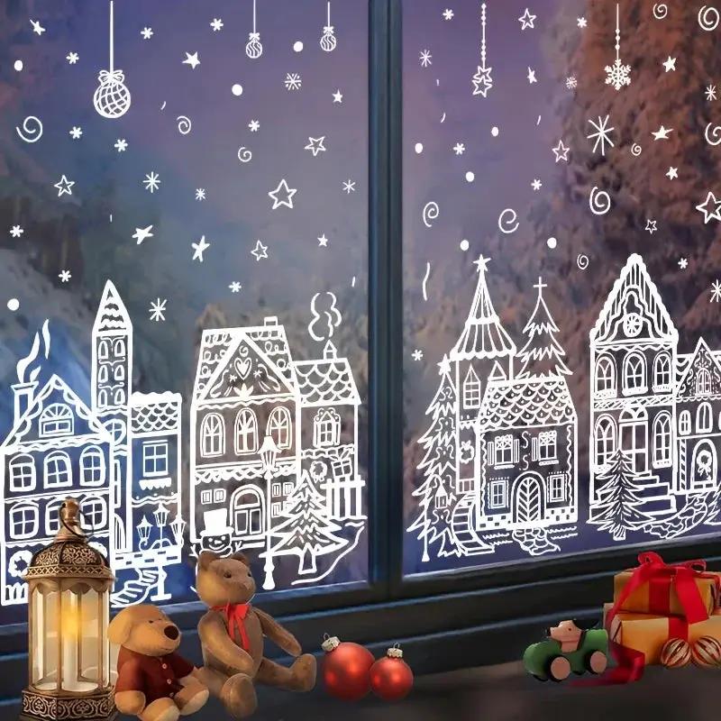 Vinyl Christmas Window Stickers with Snowflake and Snowhouse Designs by House Of Avana