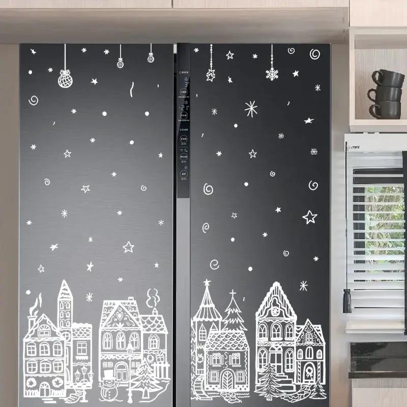 Vinyl Christmas Window Stickers with Snowflake and Snowhouse Designs by House Of Avana