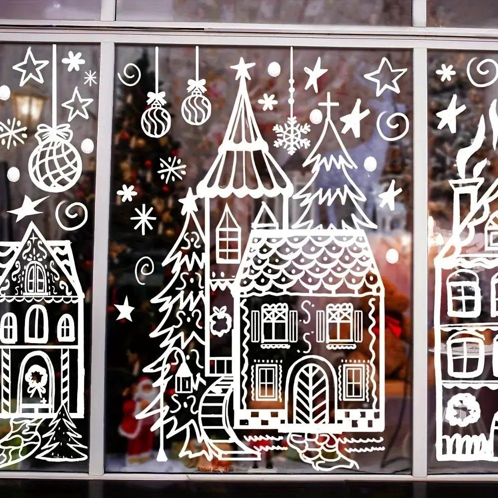 Vinyl Christmas Window Stickers with Snowflake and Snowhouse Designs by House Of Avana