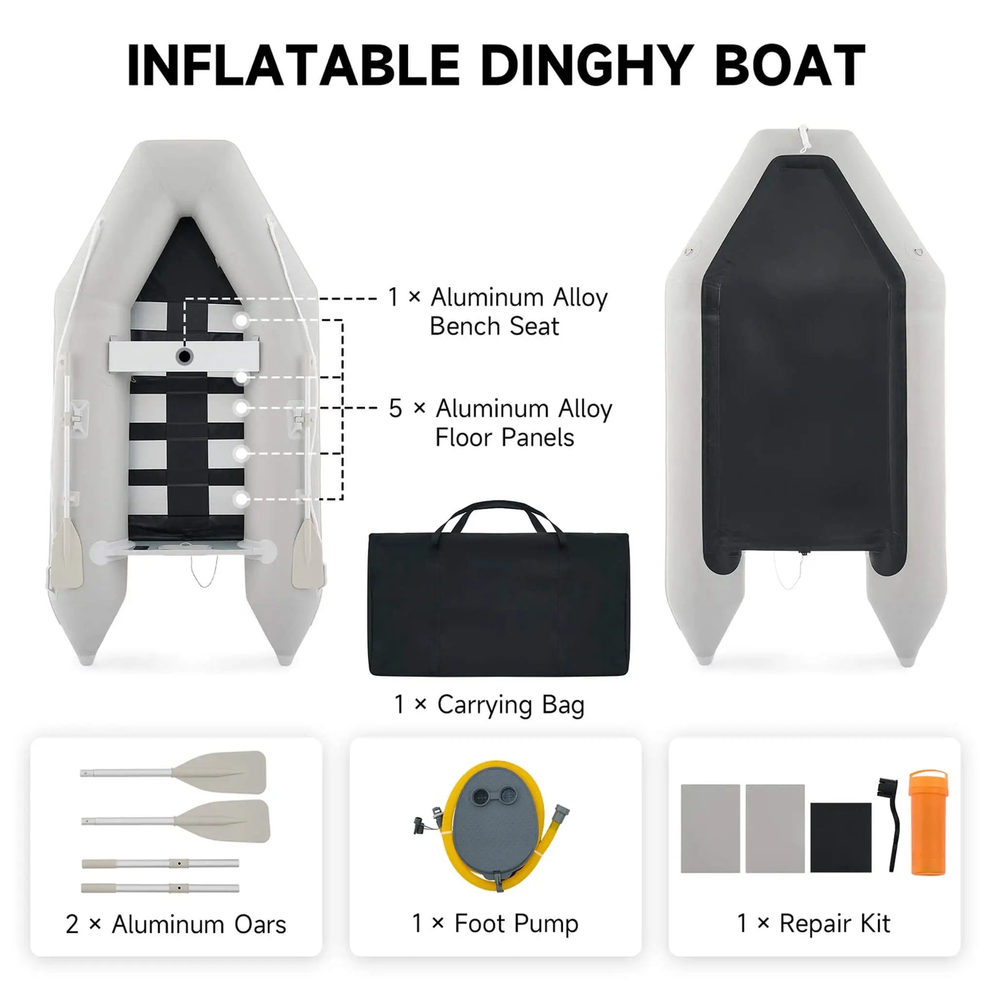 Virtue US 10FT 4-Person Heavy-Duty Inflatable Dinghy Transom Sport Tender Boat (SAK98153) by SAKSBY WHOLESALE