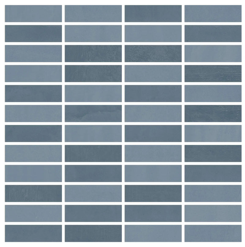Vision Color Mix Blue Anti-Slip Mosaic H Porcelain Mosaics 12x12 by landmarkceramics