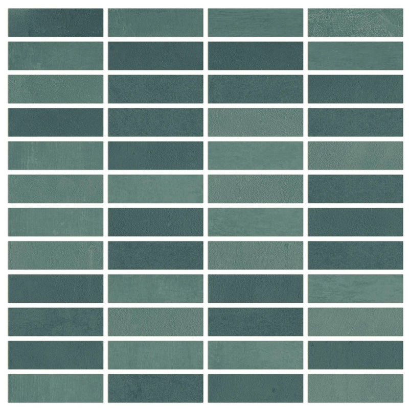 Vision Color Mix Green Anti-Slip Mosaic H Porcelain Mosaics 12x12 by landmarkceramics