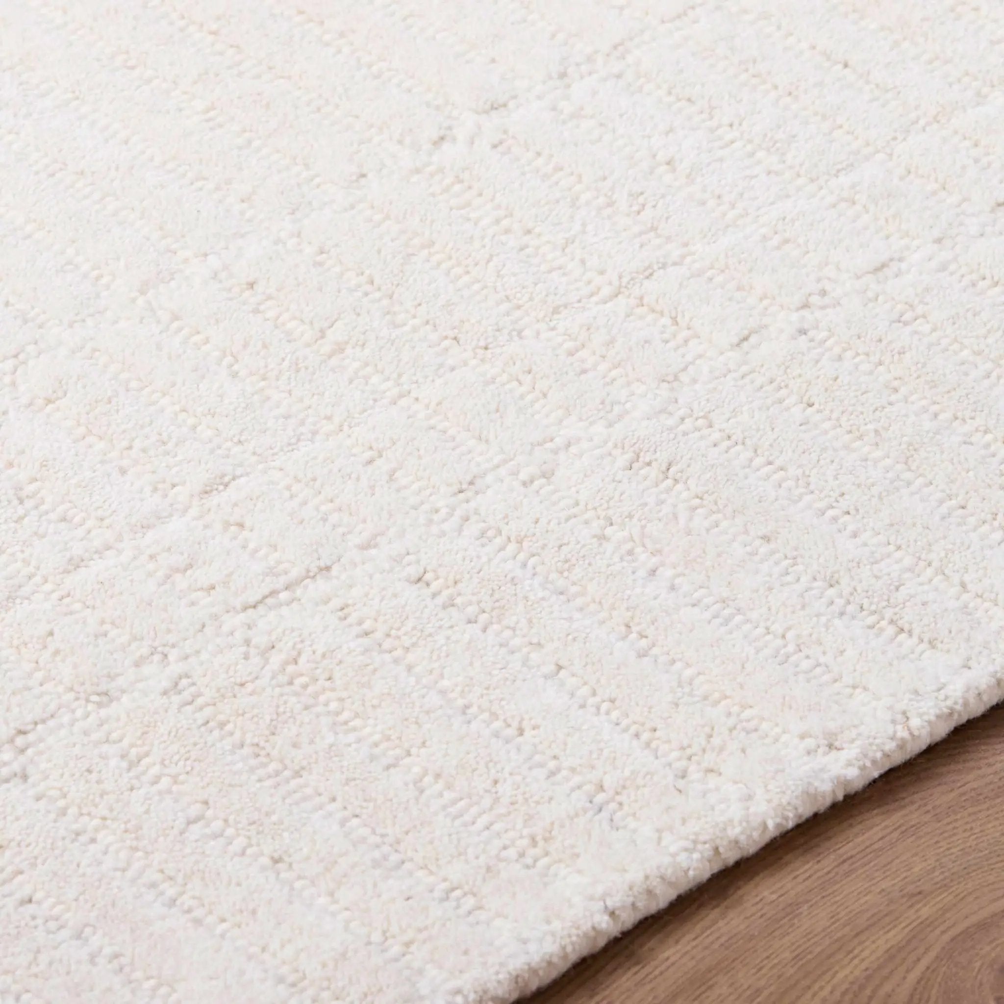 Finial Beige Wool Area Rug by Boutique Rugs