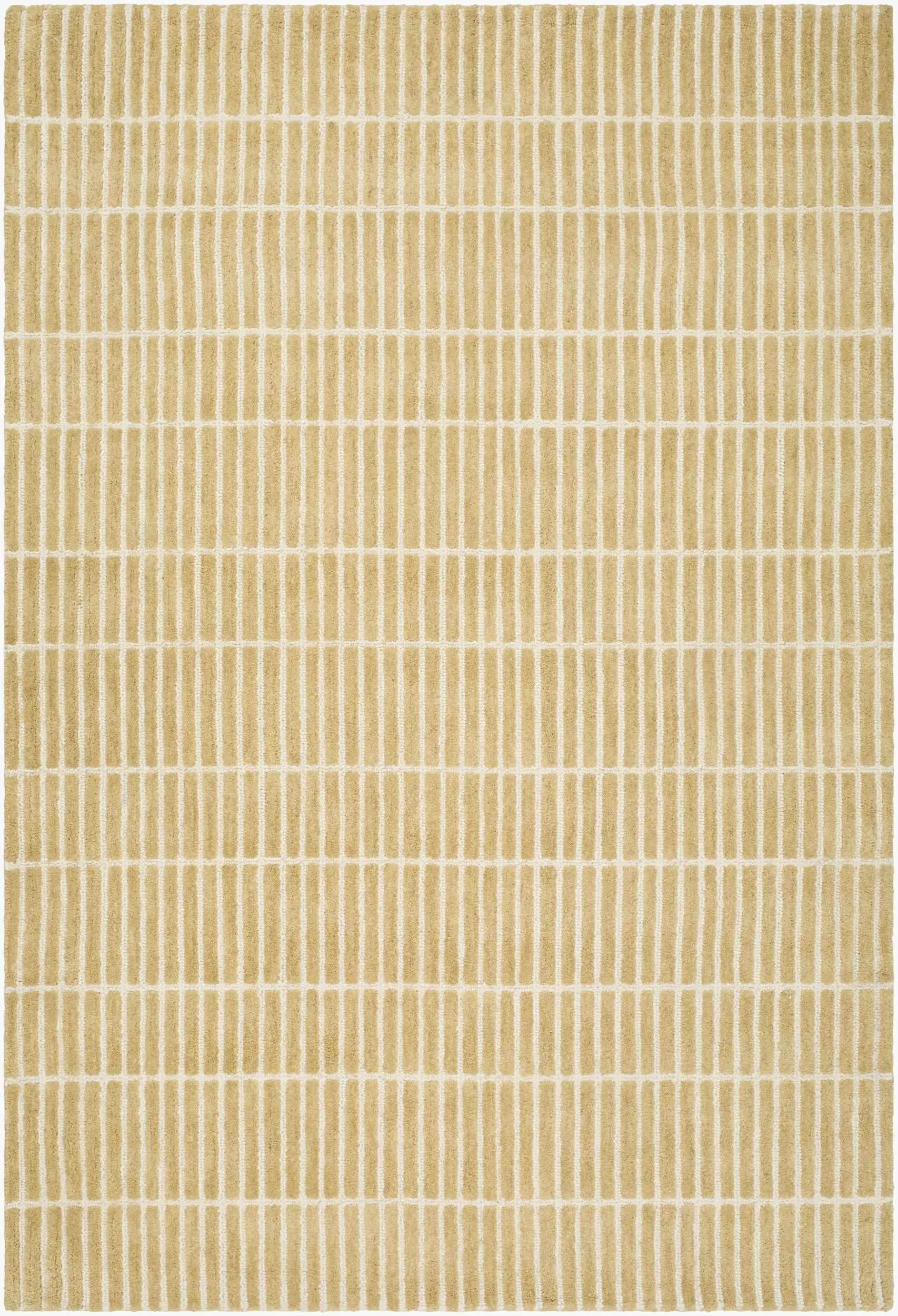 Finial Yellow Wool Area Rug by Boutique Rugs