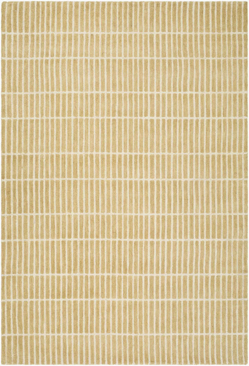 Finial Yellow Wool Area Rug by Boutique Rugs