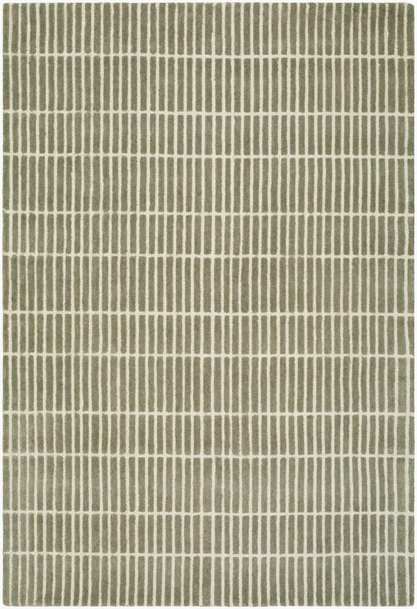 Finial Olive Wool Area Rug