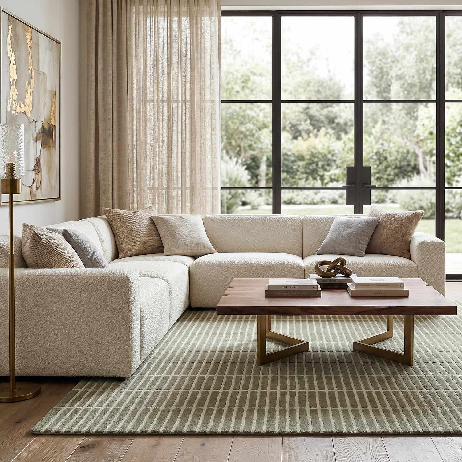 Finial Olive Wool Area Rug by Boutique Rugs