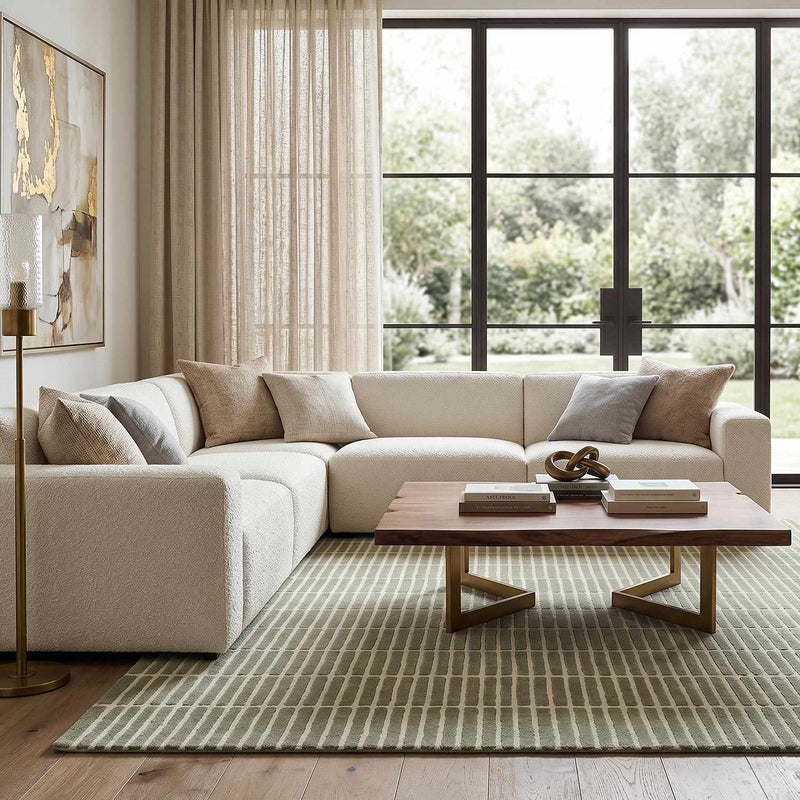 Finial Olive Wool Area Rug by Boutique Rugs