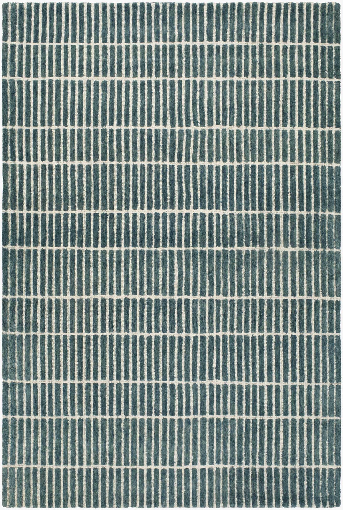 Finial Blue Wool Area Rug