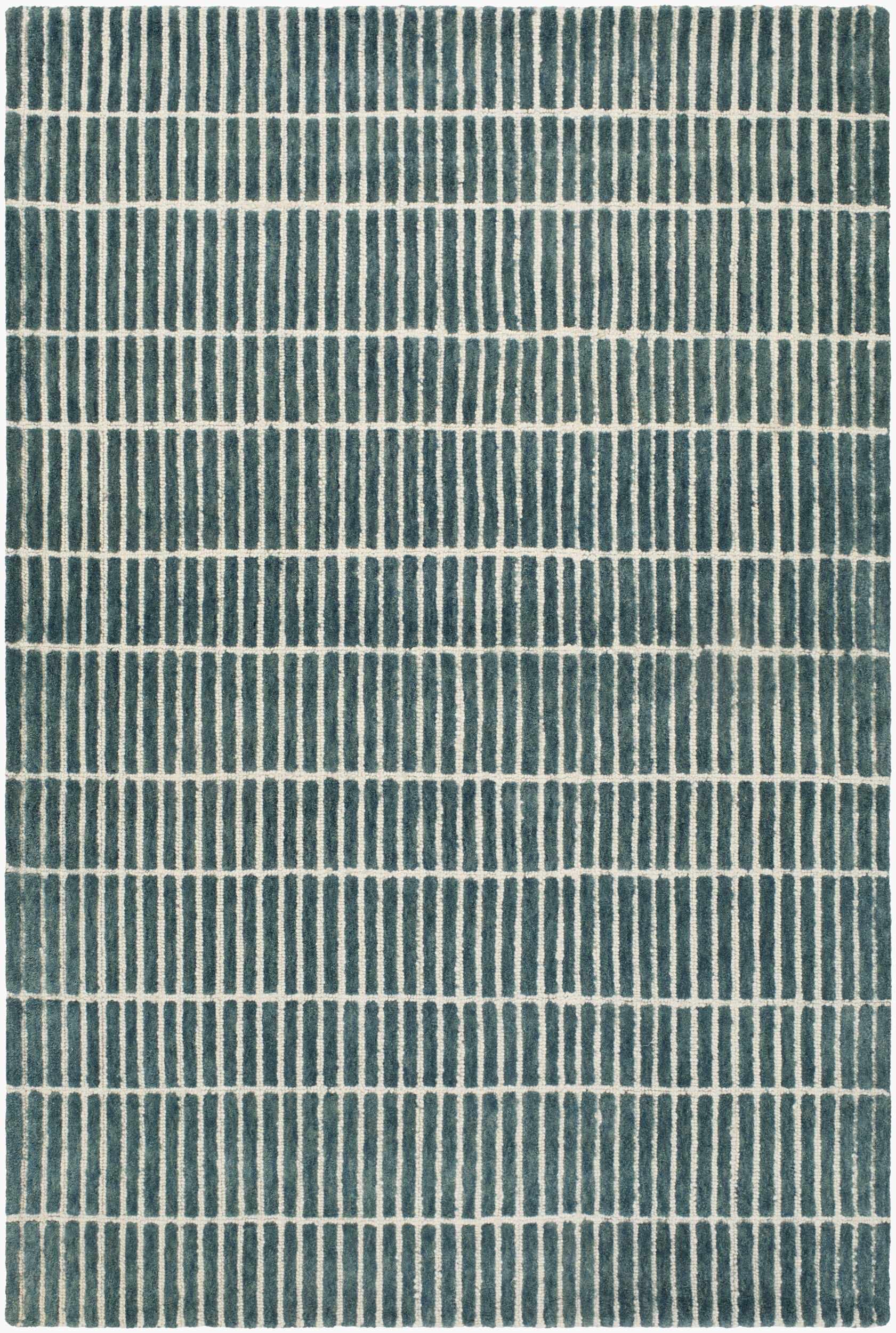 Finial Blue Wool Area Rug by Boutique Rugs