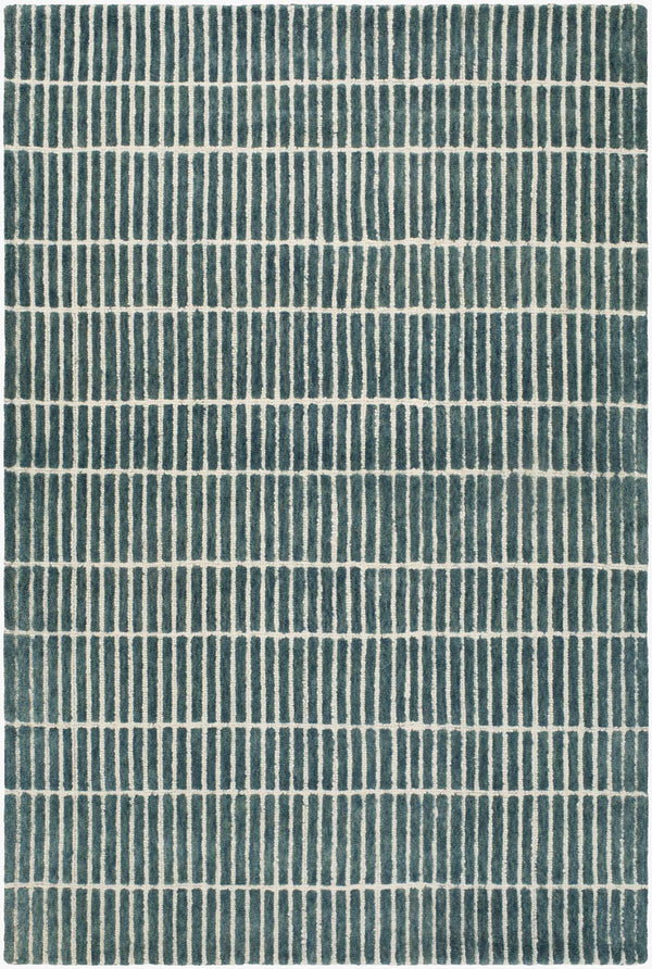 Finial Blue Wool Area Rug