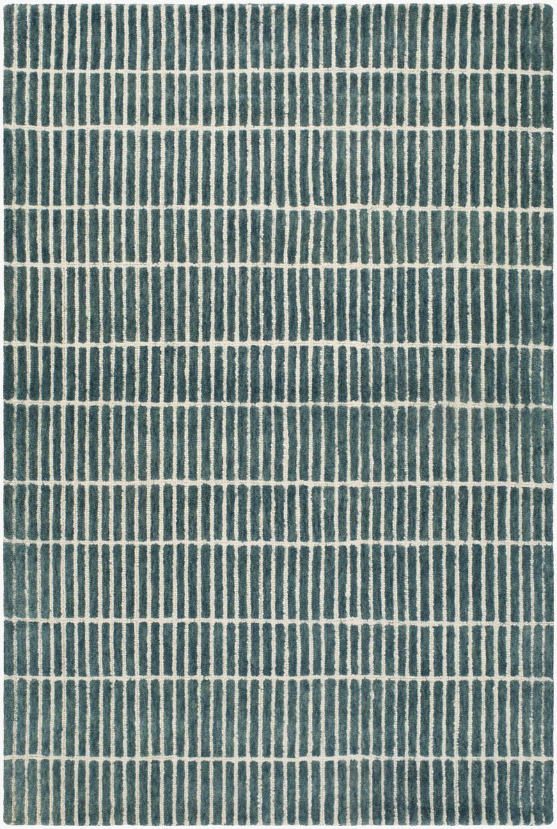 Finial Blue Wool Area Rug by Boutique Rugs