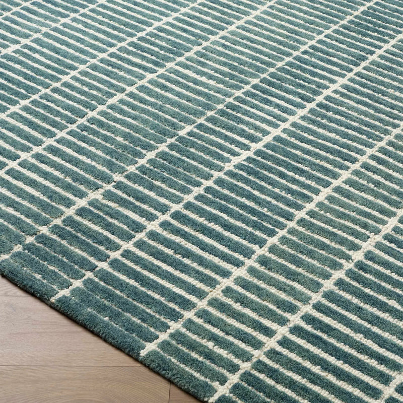 Finial Blue Wool Area Rug by Boutique Rugs