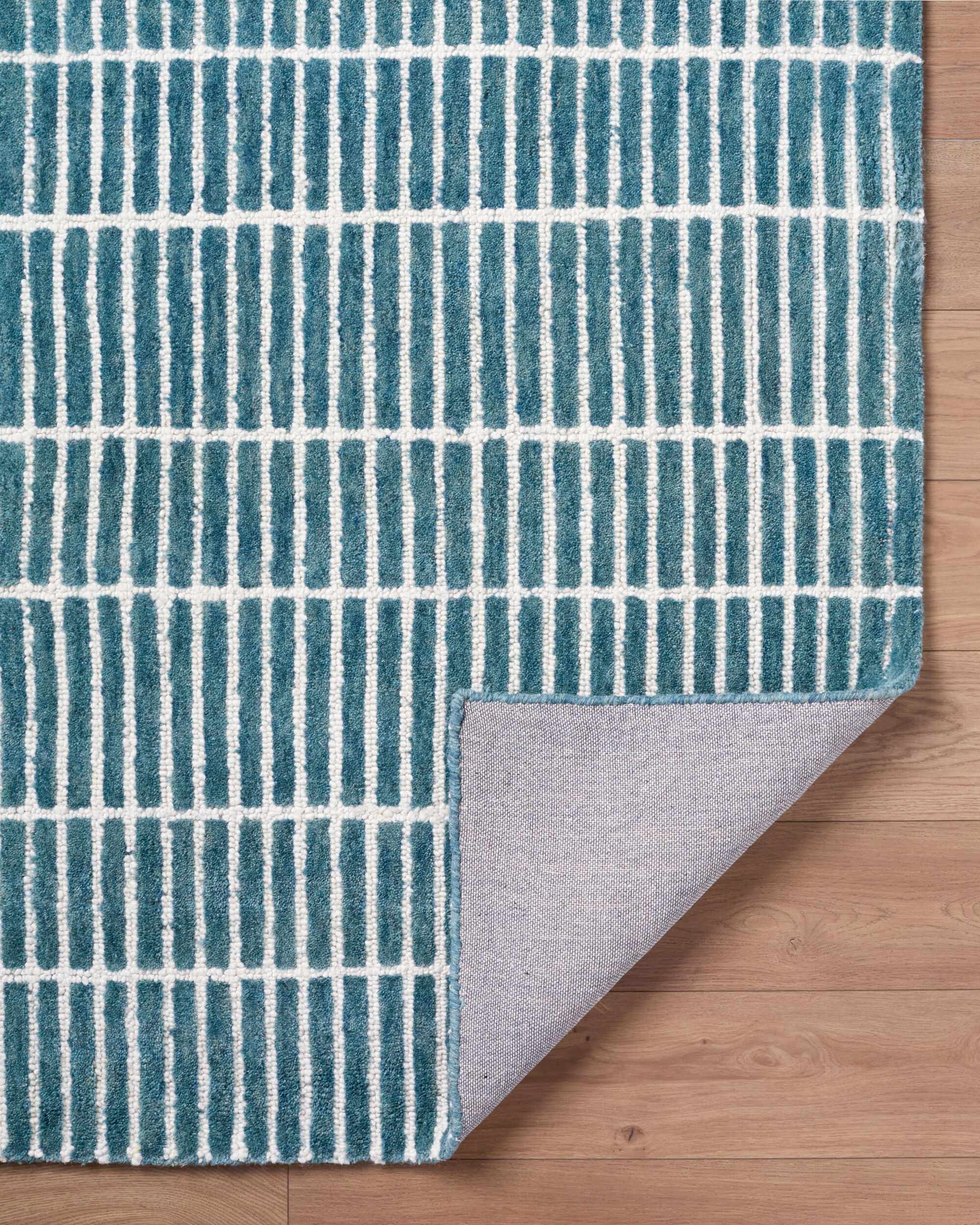 Finial Blue Wool Area Rug by Boutique Rugs