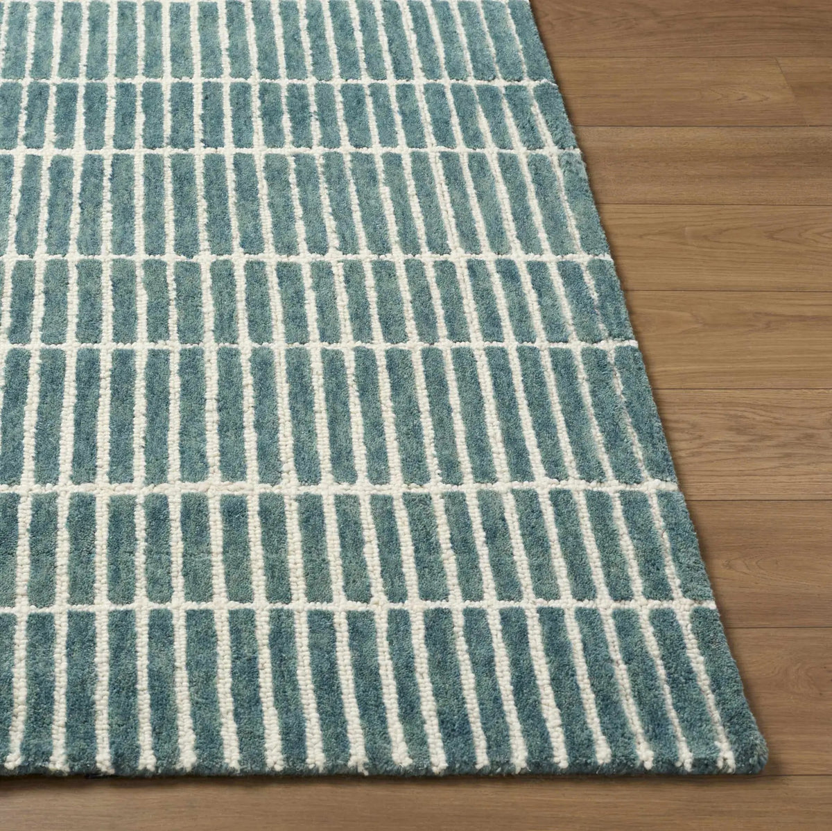 Finial Blue Wool Area Rug, photo 9 of 11