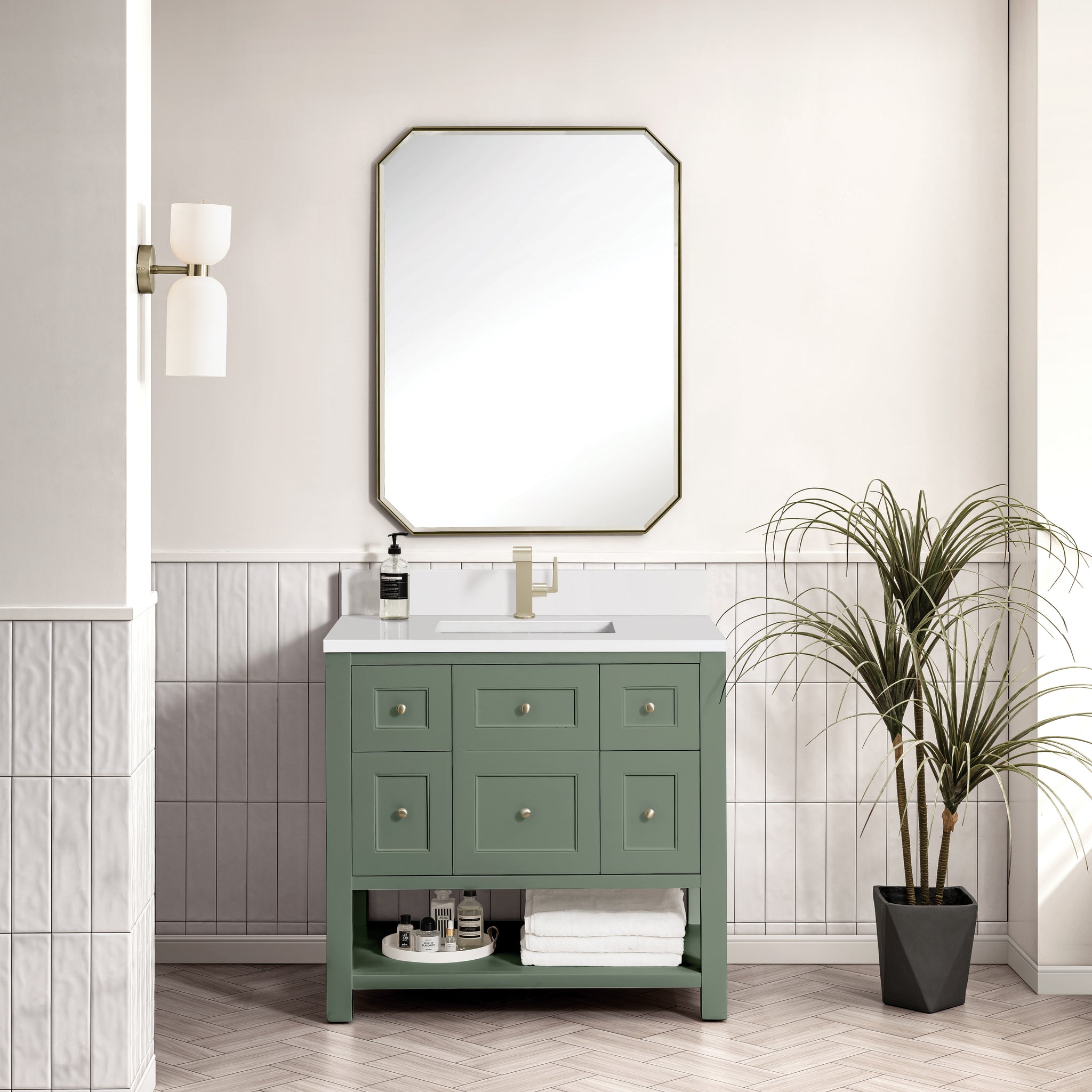 James Martin Breckenridge 36" Single Bathroom Vanity, Smokey Celadon, view 36