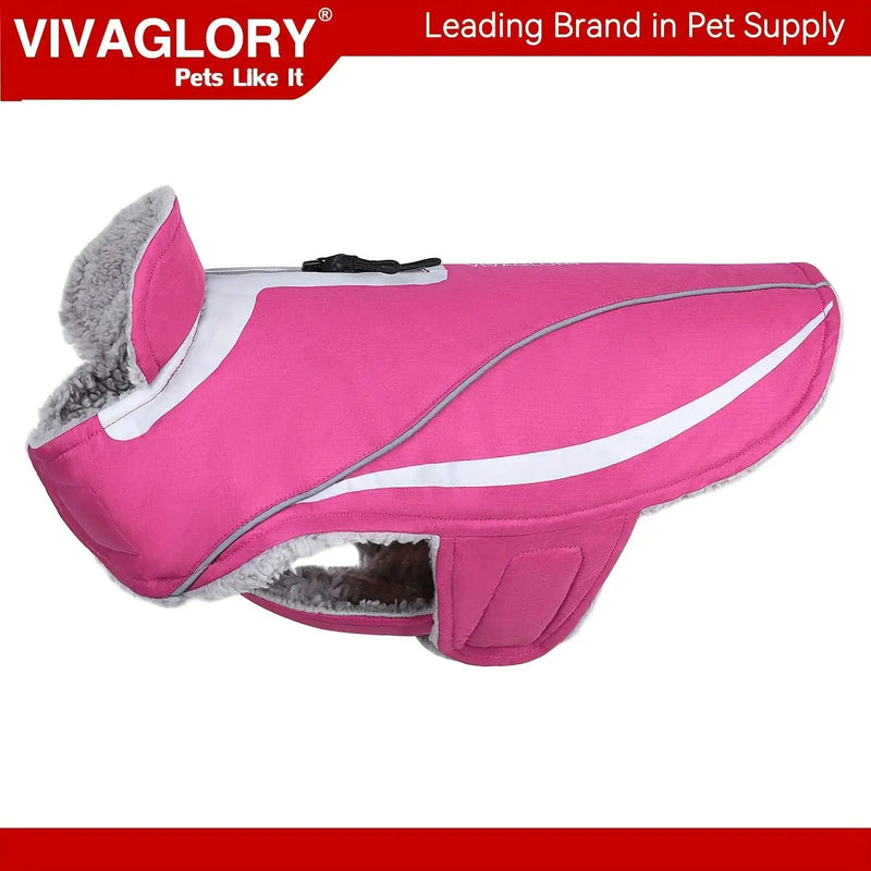 VIVAGLORY Dog Coat For Winter Dog Jacket With Harness Hole, Fleece Dog Vest For Cold Weather Dog Fleece Coat With , Warm Dog Parka Puppy Coat For Snow Puppy Jacket With Zipper, Reflective Dog Coat Dog Jacket For Hunting by House Of Avana