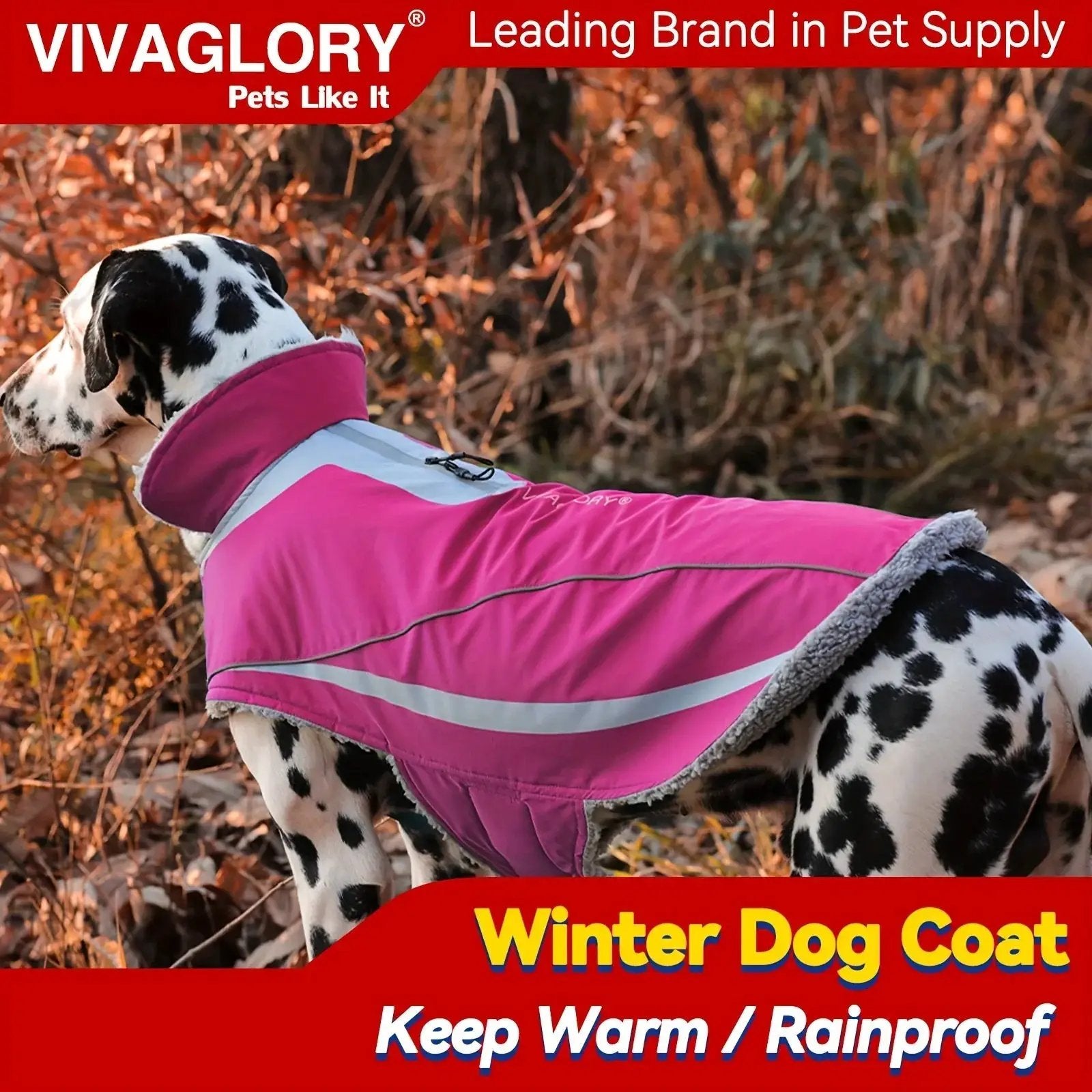 VIVAGLORY Dog Coat For Winter Dog Jacket With Harness Hole, Fleece Dog Vest For Cold Weather Dog Fleece Coat With , Warm Dog Parka Puppy Coat For Snow Puppy Jacket With Zipper, Reflective Dog Coat Dog Jacket For Hunting by House Of Avana