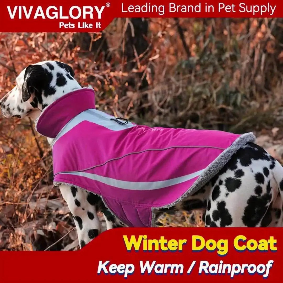 VIVAGLORY Dog Coat For Winter Dog Jacket With Harness Hole, Fleece Dog Vest For Cold Weather Dog Fleece Coat With , Warm Dog Parka Puppy Coat For Snow Puppy Jacket With Zipper, Reflective Dog Coat Dog Jacket For Hunting by House Of Avana