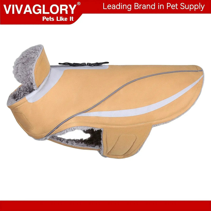 VIVAGLORY Dog Coat For Winter Dog Jacket With Harness Hole, Fleece Dog Vest For Cold Weather Dog Fleece Coat With , Warm Dog Parka Puppy Coat For Snow Puppy Jacket With Zipper, Reflective Dog Coat Dog Jacket For Hunting by House Of Avana