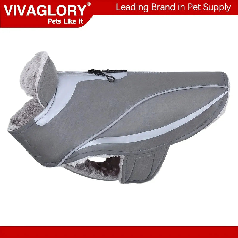 VIVAGLORY Dog Coat For Winter Dog Jacket With Harness Hole, Fleece Dog Vest For Cold Weather Dog Fleece Coat With , Warm Dog Parka Puppy Coat For Snow Puppy Jacket With Zipper, Reflective Dog Coat Dog Jacket For Hunting by House Of Avana