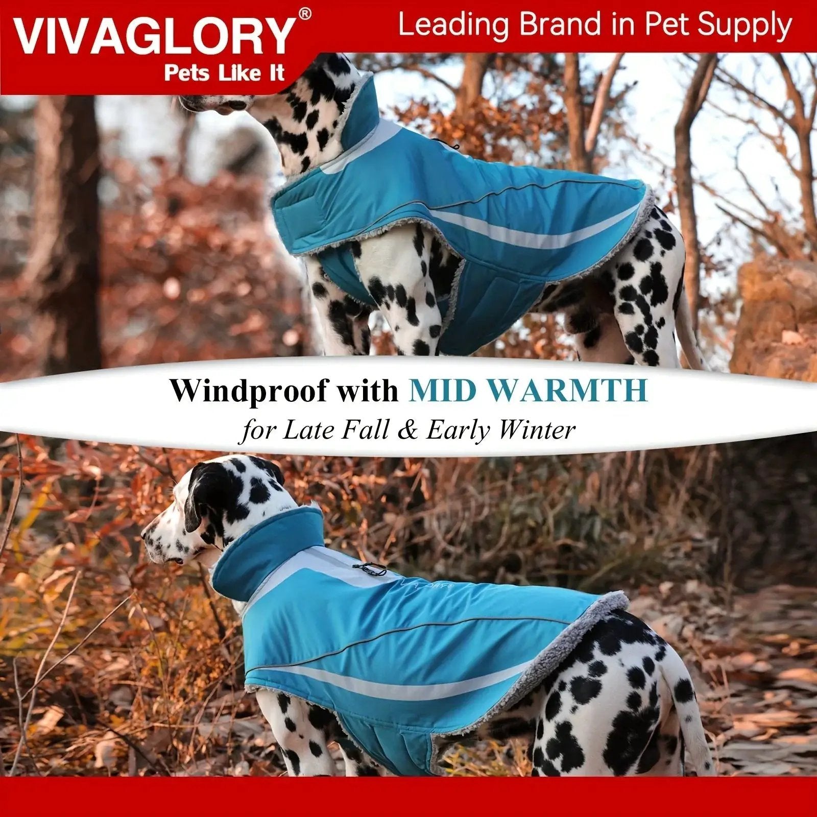 VIVAGLORY Dog Coat For Winter Dog Jacket With Harness Hole, Fleece Dog Vest For Cold Weather Dog Fleece Coat With , Warm Dog Parka Puppy Coat For Snow Puppy Jacket With Zipper, Reflective Dog Coat Dog Jacket For Hunting by House Of Avana