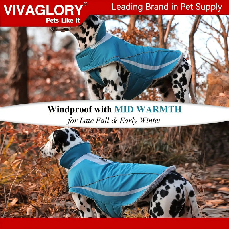 VIVAGLORY Dog Coat For Winter Dog Jacket With Harness Hole, Fleece Dog Vest For Cold Weather Dog Fleece Coat With , Warm Dog Parka Puppy Coat For Snow Puppy Jacket With Zipper, Reflective Dog Coat Dog Jacket For Hunting by House Of Avana
