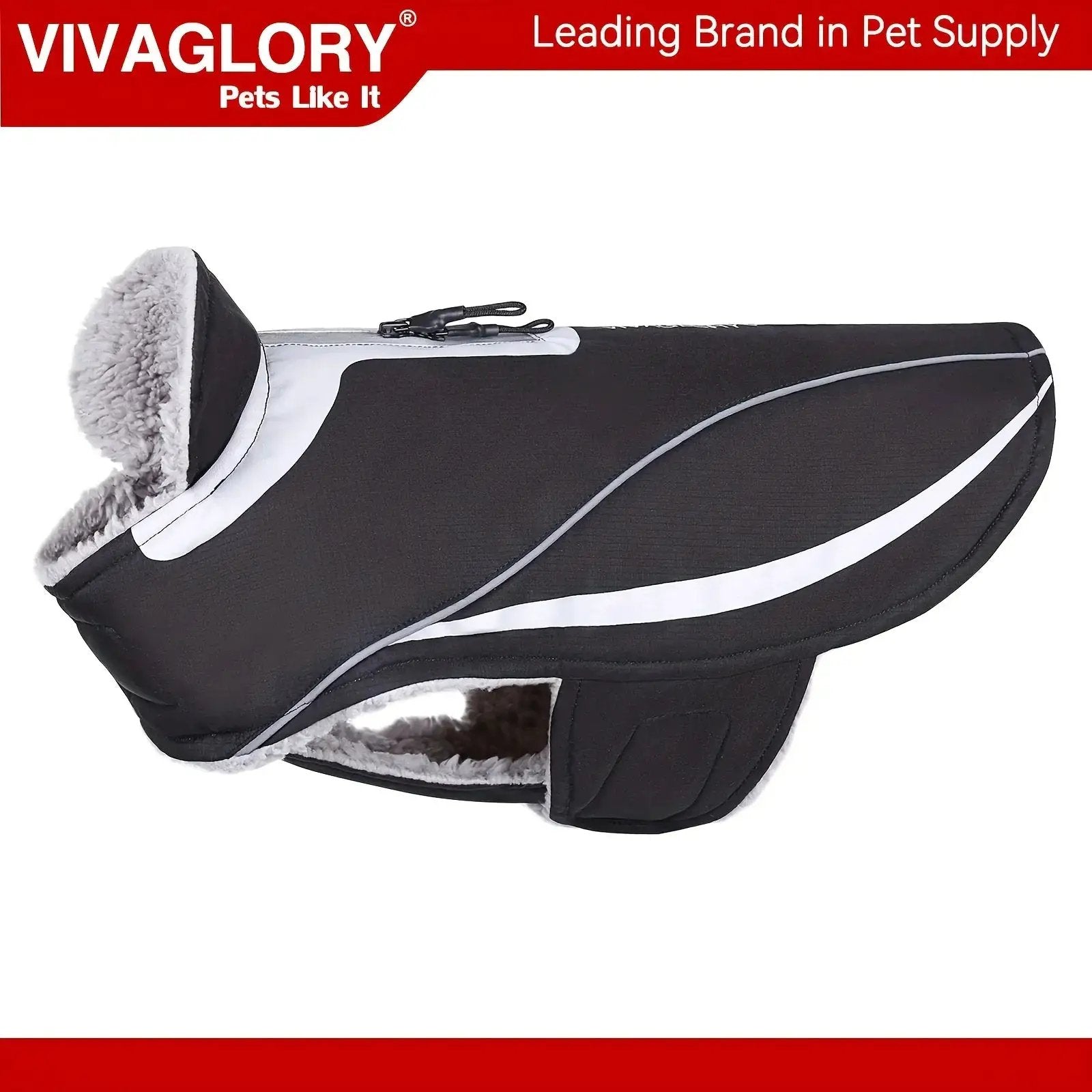 VIVAGLORY Dog Coat For Winter Dog Jacket With Harness Hole, Fleece Dog Vest For Cold Weather Dog Fleece Coat With , Warm Dog Parka Puppy Coat For Snow Puppy Jacket With Zipper, Reflective Dog Coat Dog Jacket For Hunting by House Of Avana