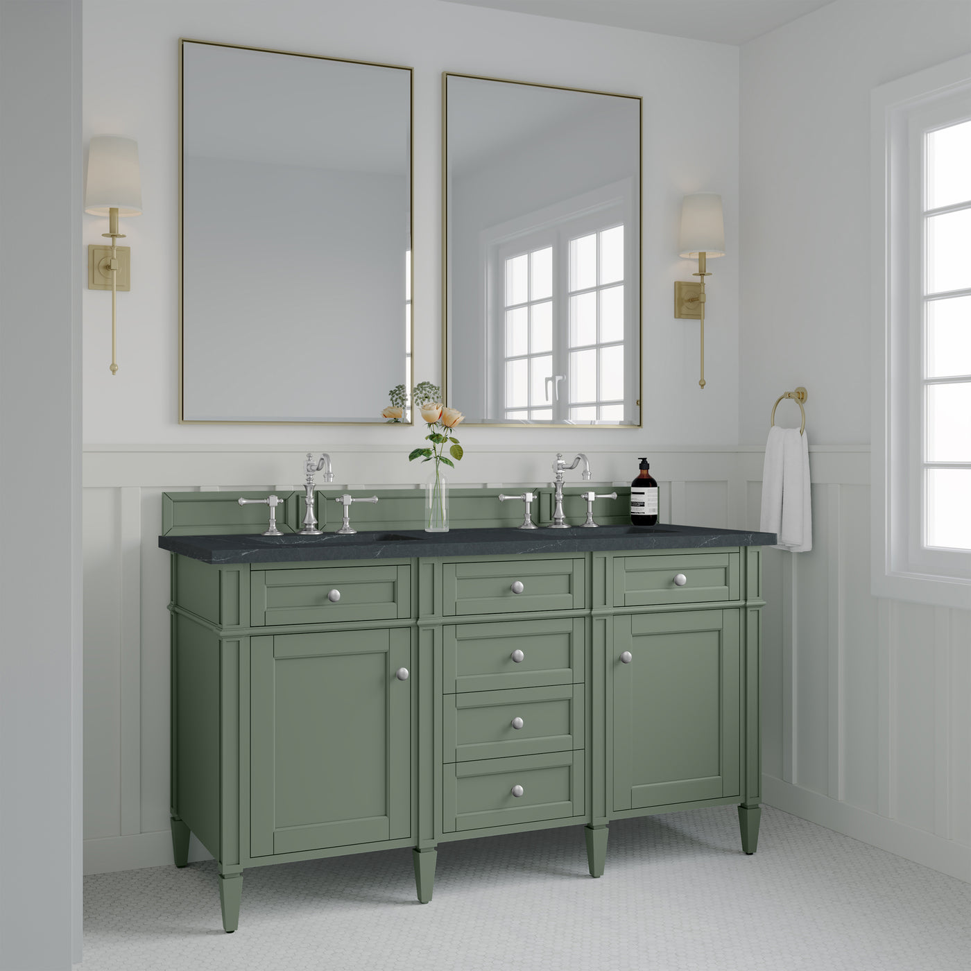 James Martin Brittany 60" Double Bathroom Vanity, Smokey Celadon, view 37