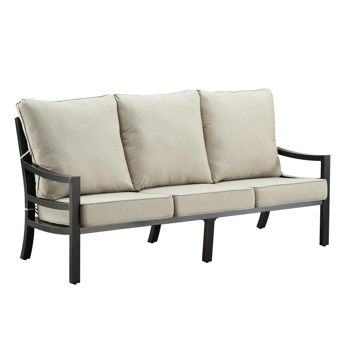 Black Aluminum Deep Seating Sofa with Cushions by Sharicks