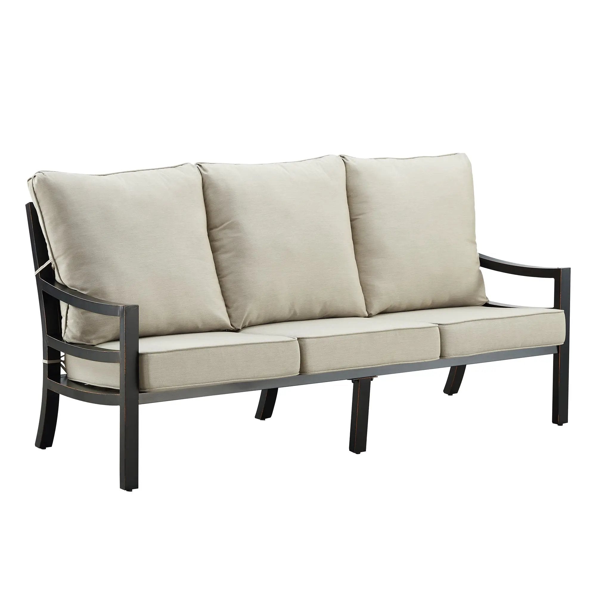 Black Aluminum Deep Seating Sofa with Cushions by Sharicks