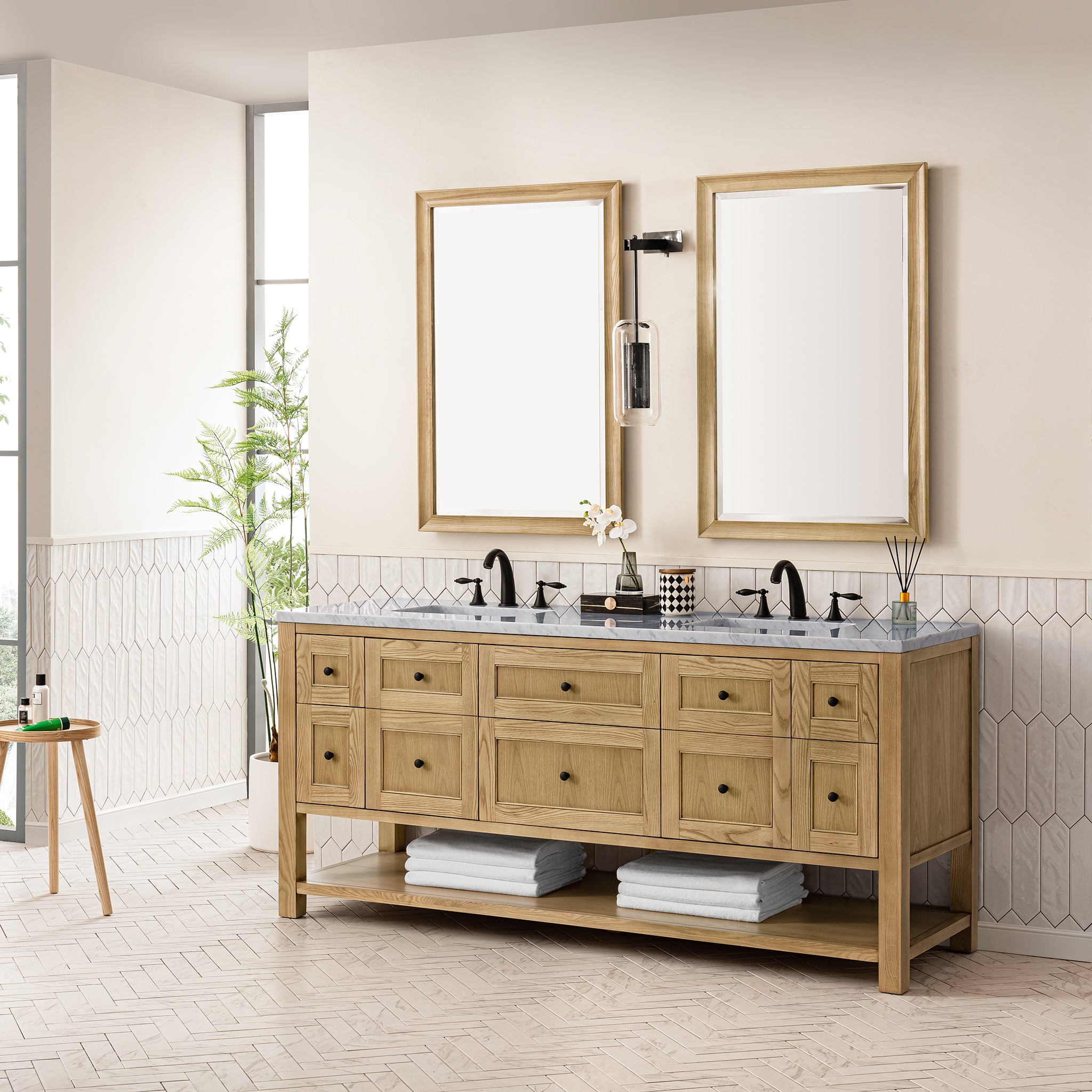 James Martin Breckenridge 72" Double Bathroom Vanity, Light Natural Oak, view 19