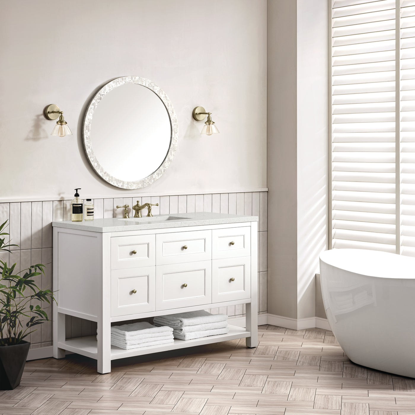 James Martin Breckenridge 48" Single Bathroom Vanity, Bright White, view 35