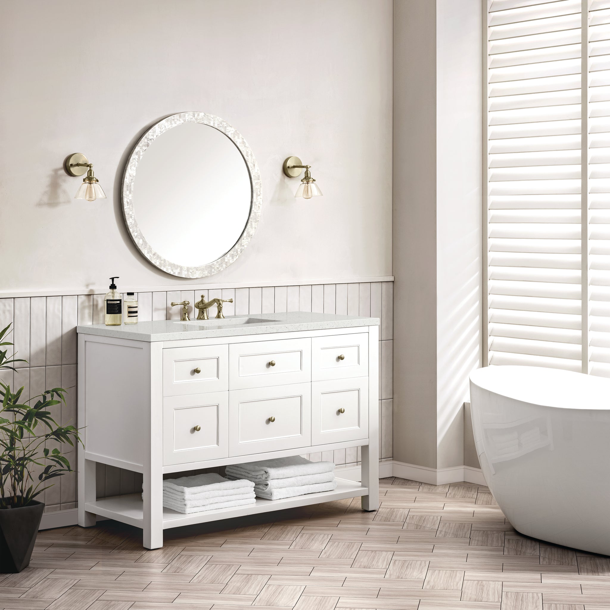James Martin Breckenridge 48" Single Bathroom Vanity, Bright White, view 35